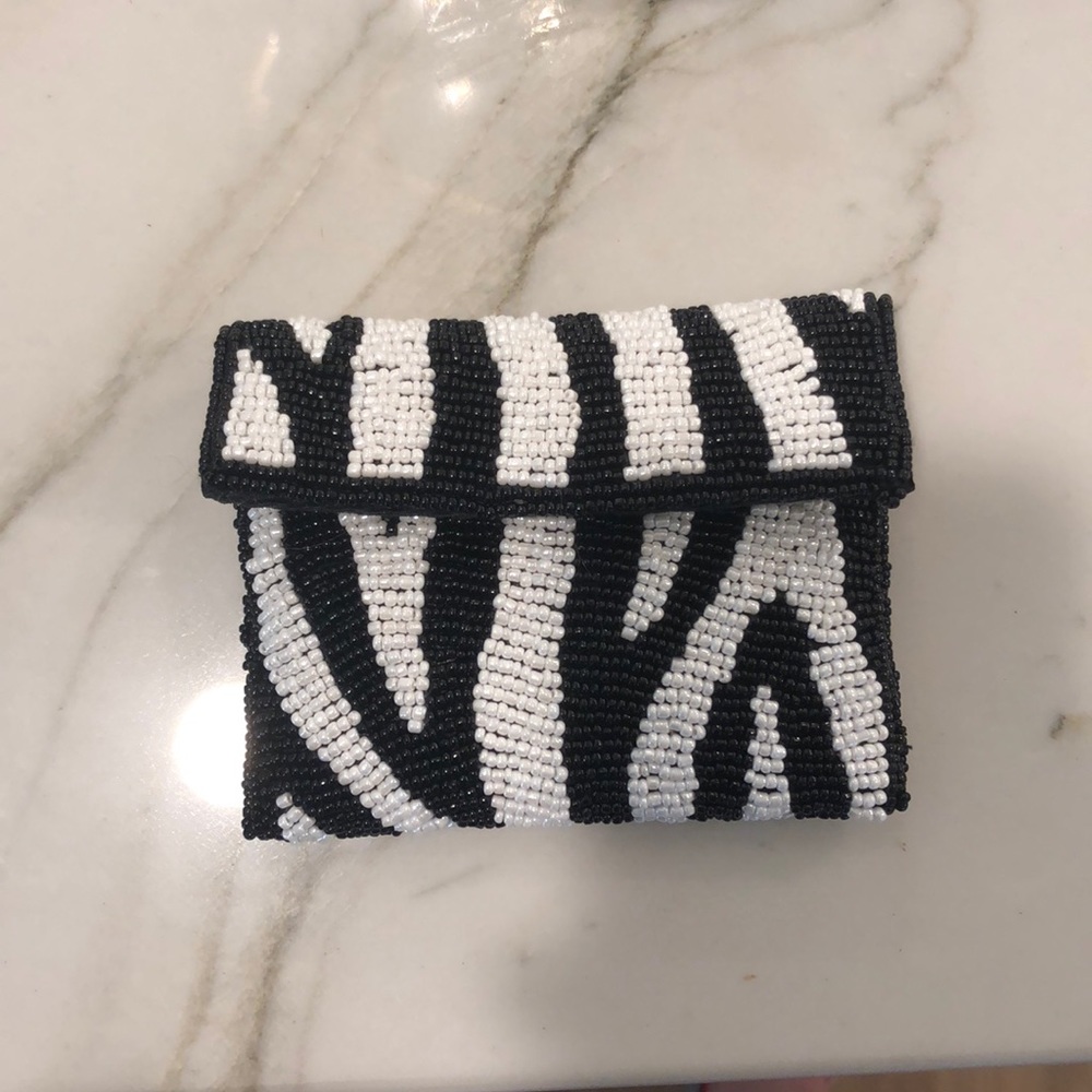 C. Marie Zebra Beaded Coin Purse